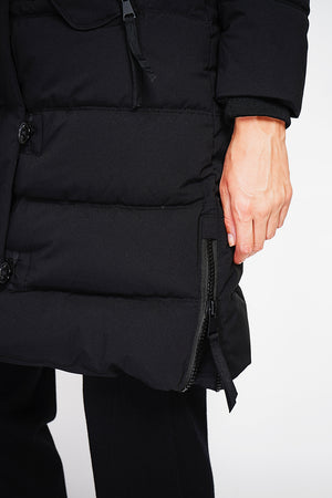 Long down jacket with thermal insulation up to -20°C