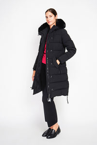 Long down jacket with thermal insulation up to -20°C