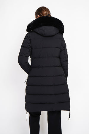 Long down jacket with thermal insulation up to -20°C