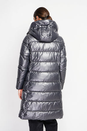 Long down jacket with thermal insulation up to -20°C