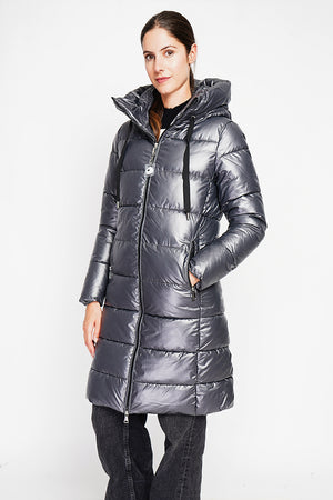 Long down jacket with thermal insulation up to -20°C