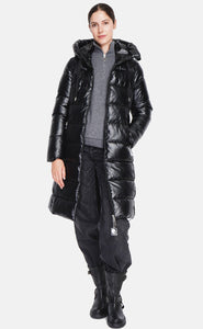 Long down jacket with thermal insulation up to -20°C