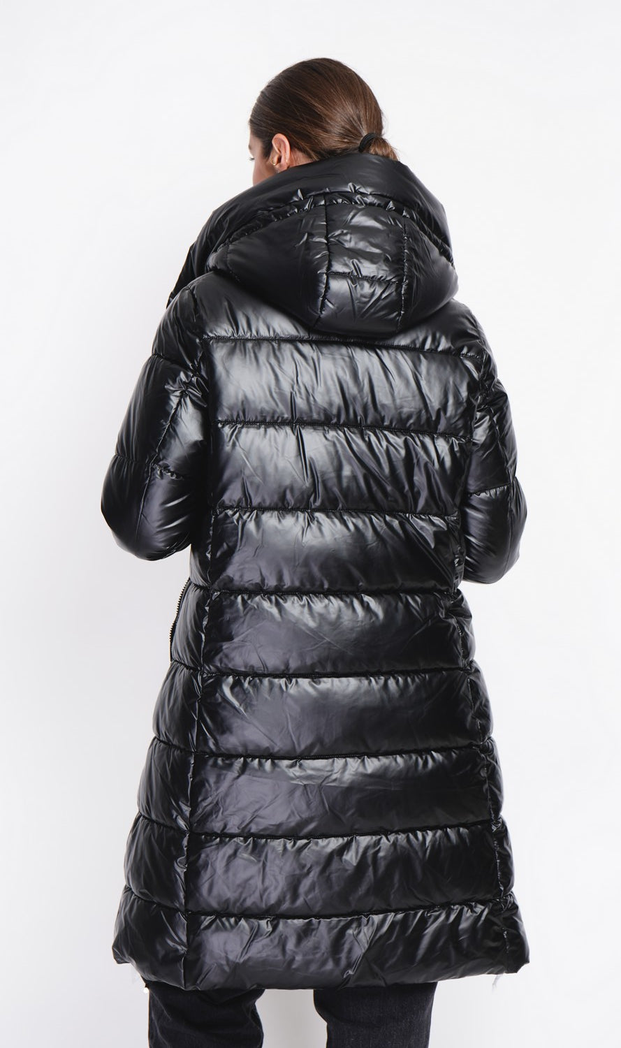 Long down jacket with thermal insulation up to -20°C