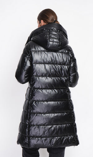 Long down jacket with thermal insulation up to -20°C