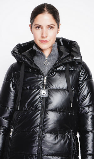 Long down jacket with thermal insulation up to -20°C
