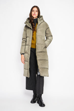Long down jacket with thermal insulation up to -20°C