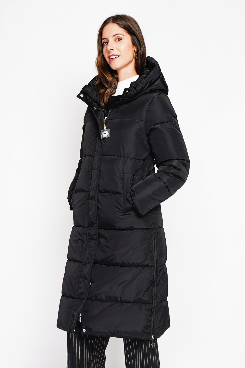 Long down jacket with thermal insulation up to -20°C