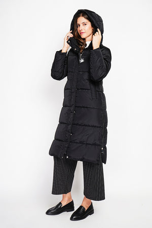 Long down jacket with thermal insulation up to -20°C