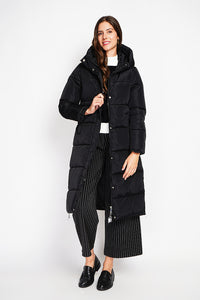 Long down jacket with thermal insulation up to -20°C