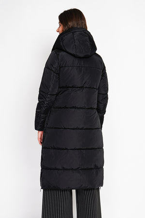 Long down jacket with thermal insulation up to -20°C