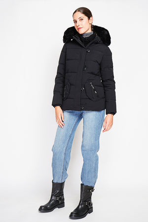 Short down jacket with thermal insulation up to -20°C