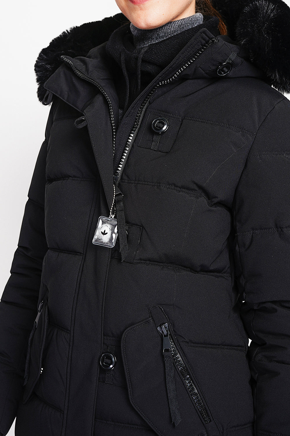 Short down jacket with thermal insulation up to -20°C