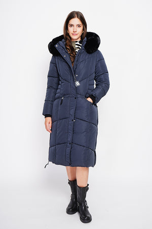 Long down jacket with thermal insulation up to -20 °C