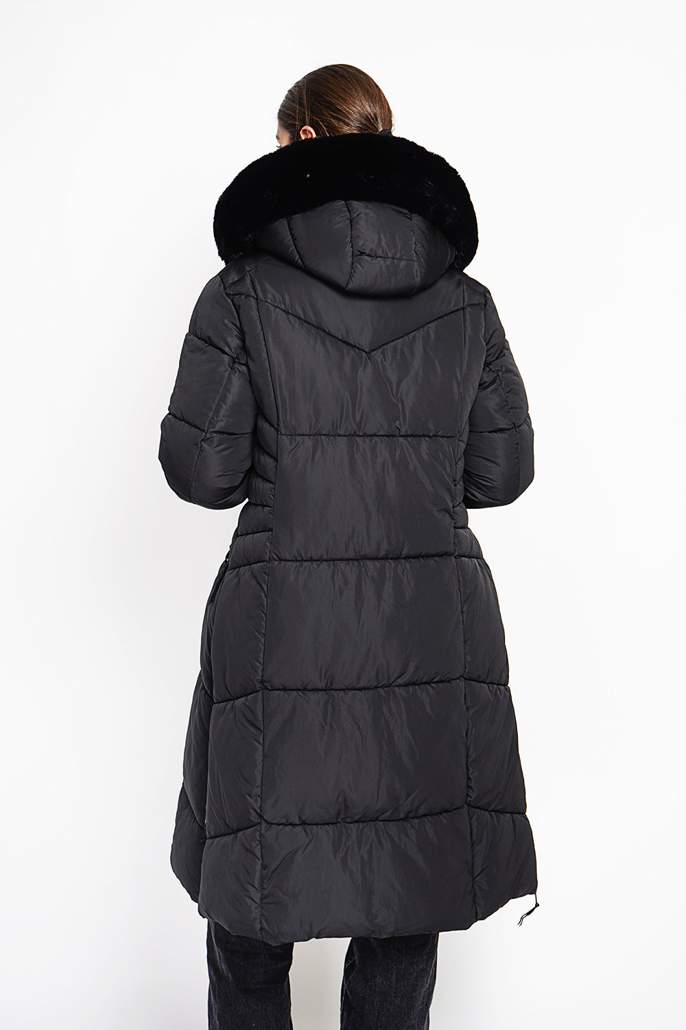 Long down jacket with thermal insulation up to -20 °C