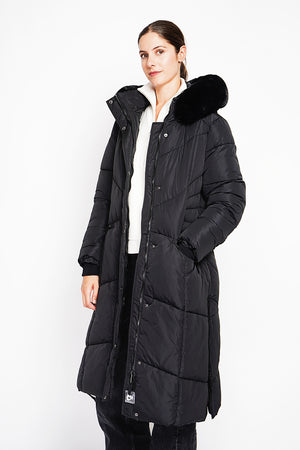Long down jacket with thermal insulation up to -20 °C