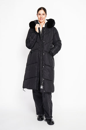 Long down jacket with thermal insulation up to -20 °C