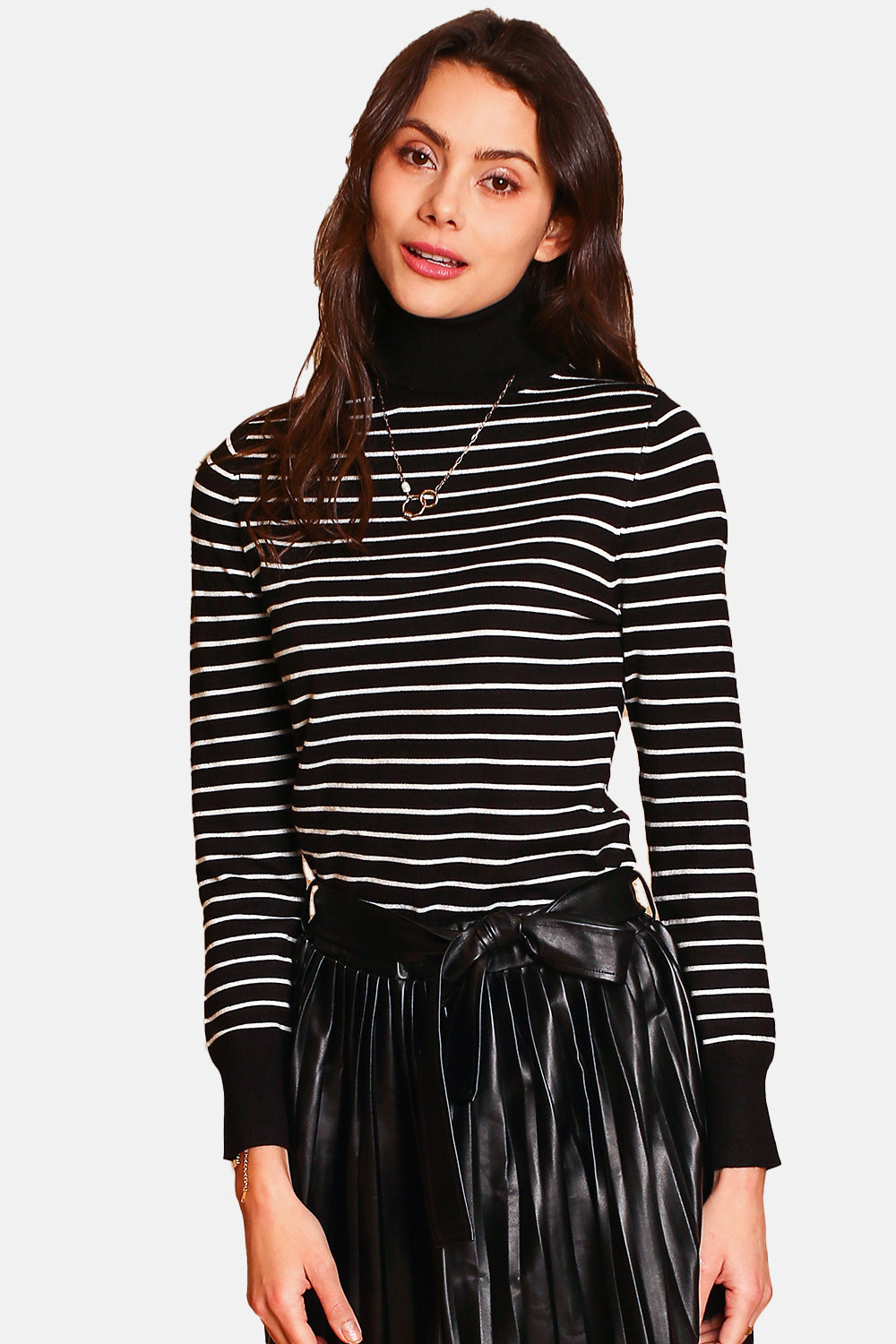 Roll neck sailor sweater with long sleeves