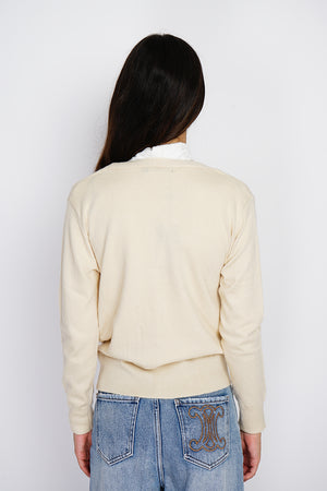 Elegant regular-fit plain buttoned cardigan