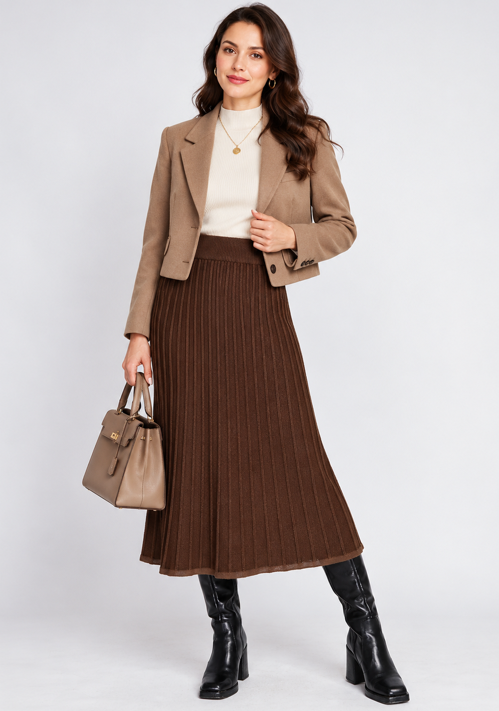 Long skirt with nervous pleated style