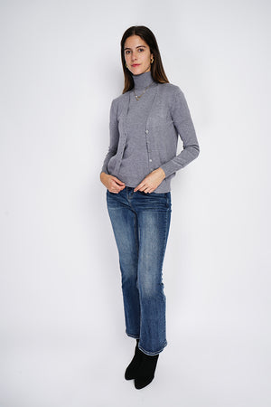 Twin-set classic turtleneck 3-ply knitting with long sleeves