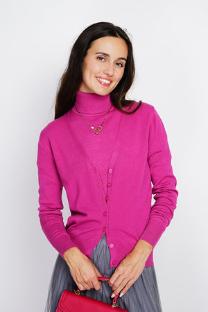 Twin-set classic turtleneck 3-ply knitting with long sleeves