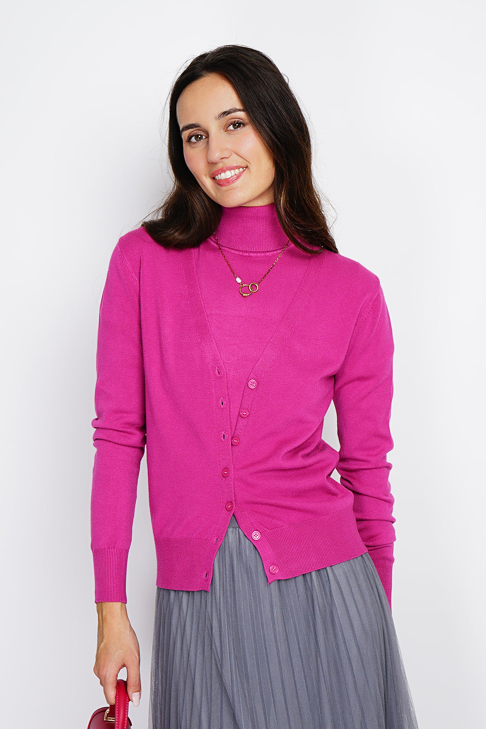 Twin-set classic turtleneck 3-ply knitting with long sleeves