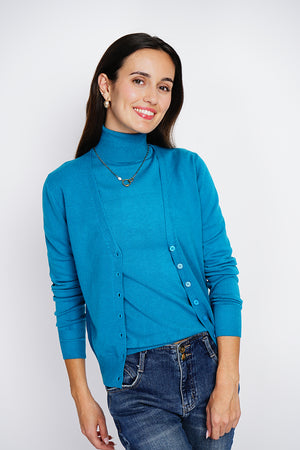 Twin-set classic turtleneck 3-ply knitting with long sleeves