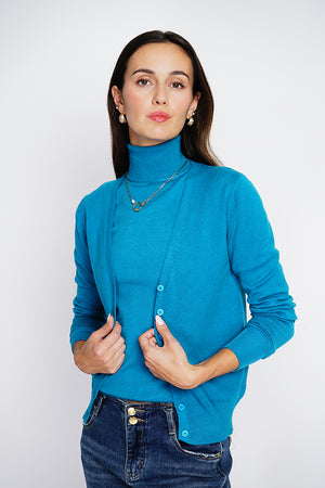 Twin-set classic turtleneck 3-ply knitting with long sleeves