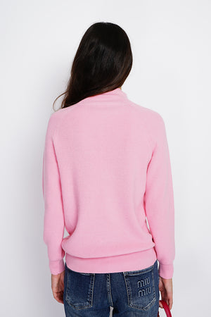 High neck sweater with fancy button front and long sleeves