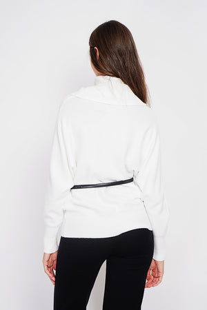 Nervous ball neck sweater with batwing sleeves