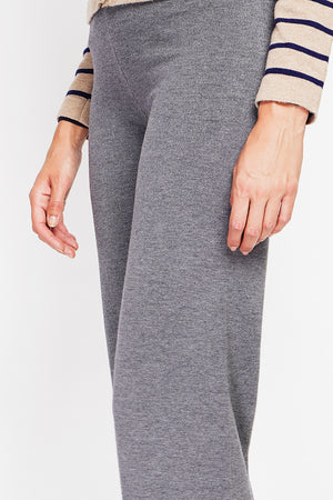 Pantalon taille haute à jambes larges