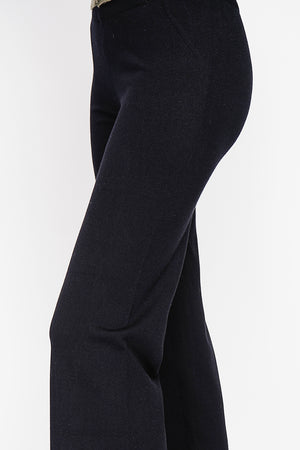 Pantalon taille haute à jambes larges