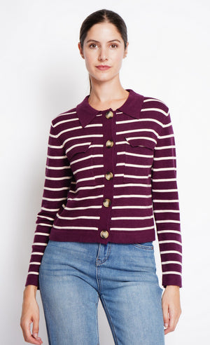 Long-sleeved sailor vest with flap pockets
