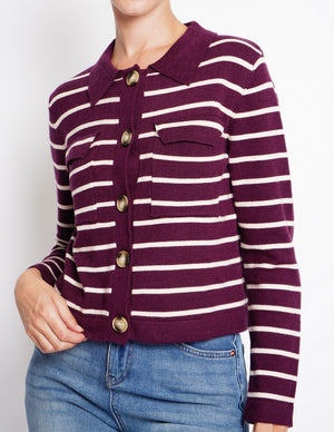 Long-sleeved sailor vest with flap pockets