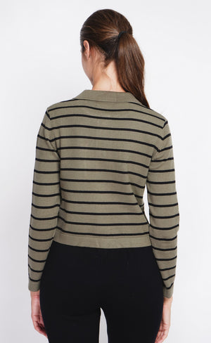 Long-sleeved sailor vest with flap pockets