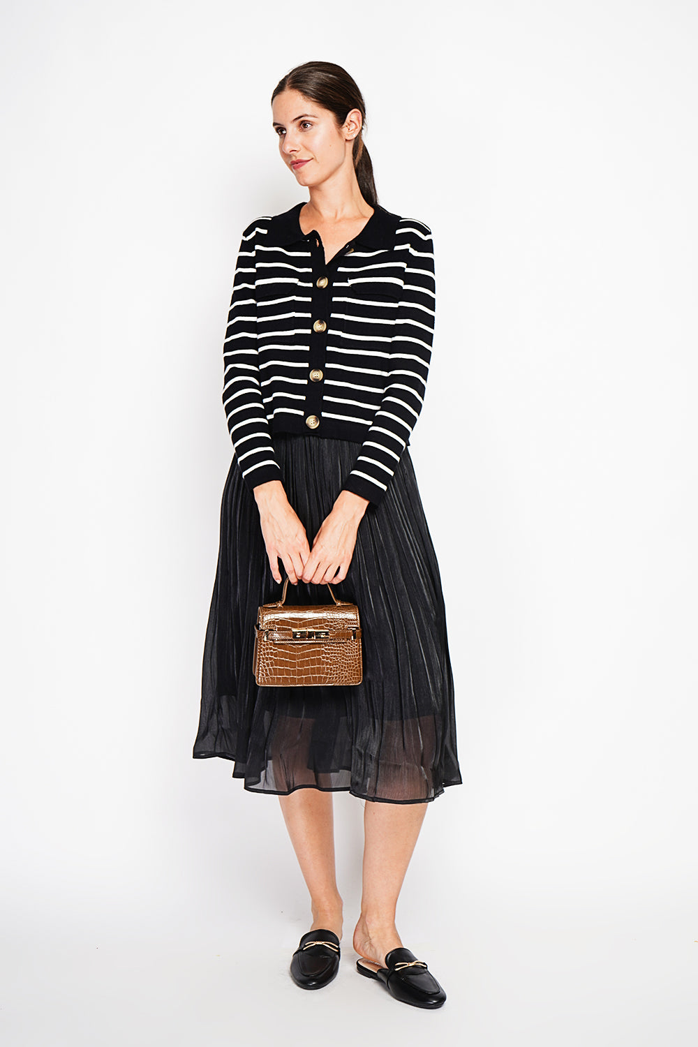 Long-sleeved sailor vest with flap pockets – Black – Assuili