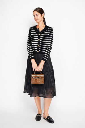 Long-sleeved sailor vest with flap pockets