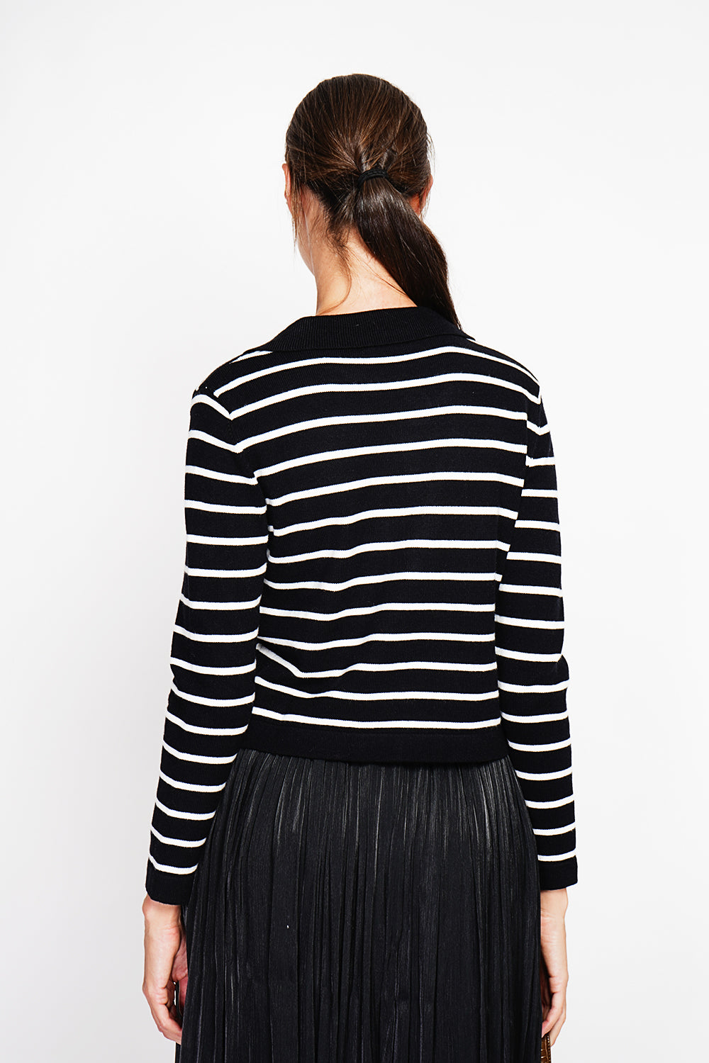 Long-sleeved sailor vest with flap pockets – Black – Assuili