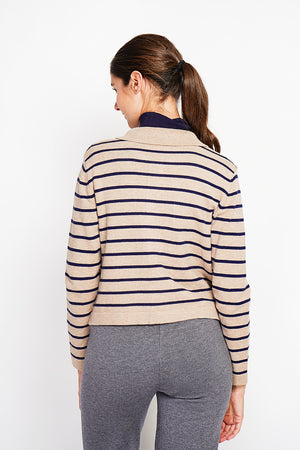 Long-sleeved sailor vest with flap pockets