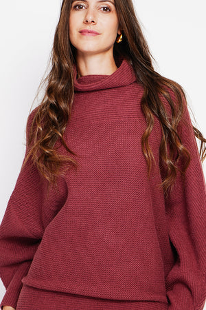 Long sleeve fancy knit turtleneck poncho sweater