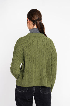 Twisted polo neck sweater Oversized fit with long sleeves