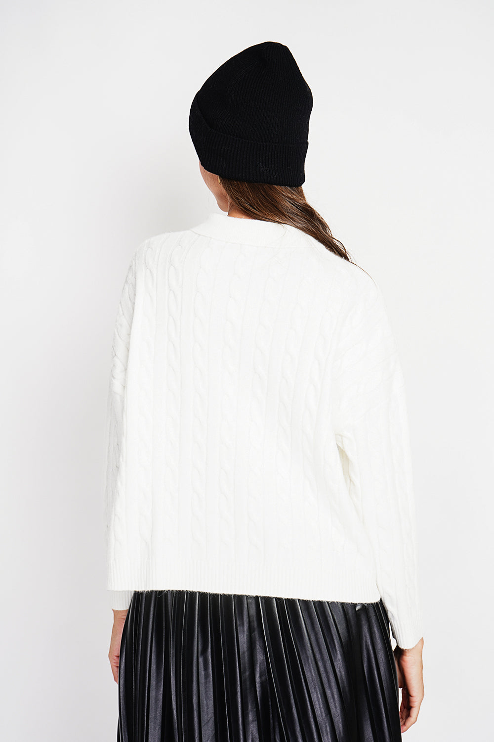 Twisted polo neck sweater Oversized fit with long sleeves