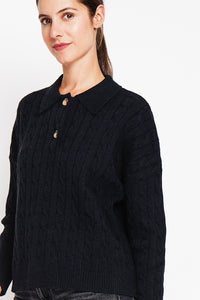 Twisted polo neck sweater Oversized fit with long sleeves