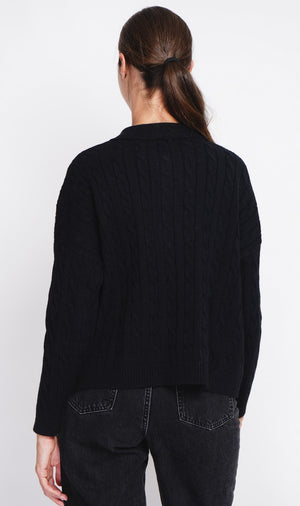 Twisted polo neck sweater Oversized fit with long sleeves