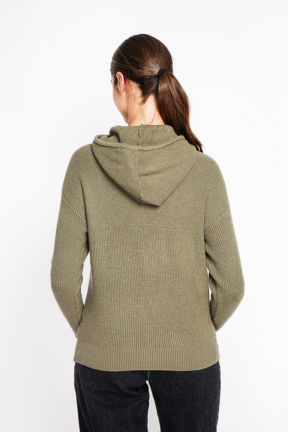 Oversized fit long sleeve hoodie – Khaki – Assuili