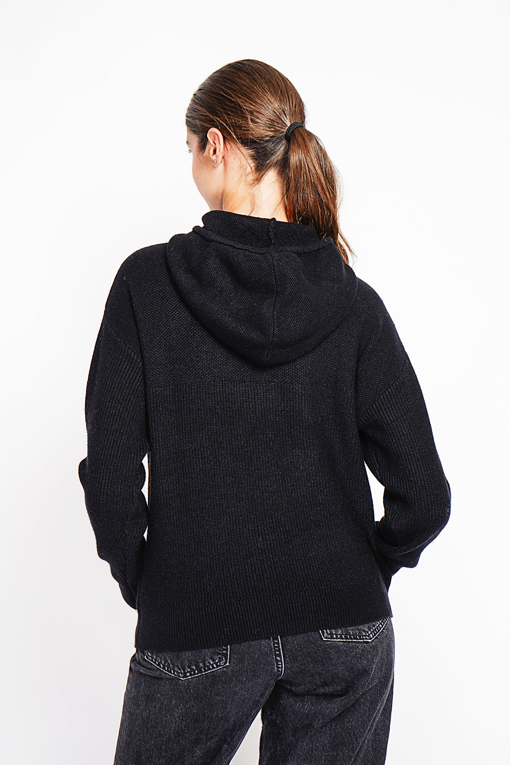 Pull à capuche oversize – Noir – Assuili