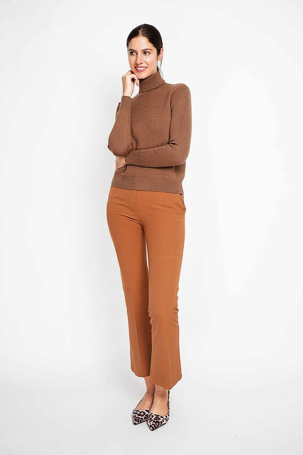 Winter thermal fur collar sweater with long sleeves