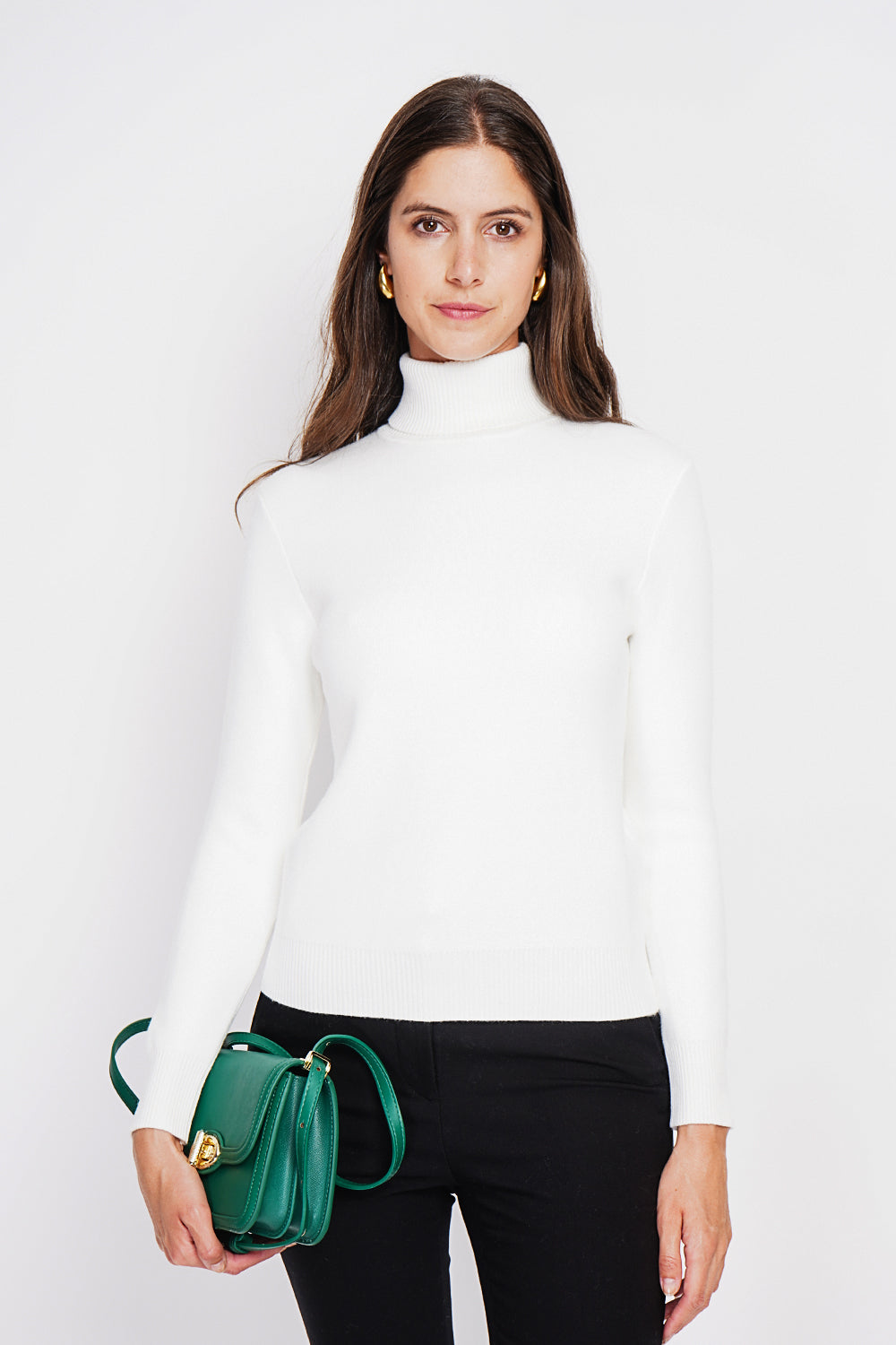 Winter thermal fur collar sweater with long sleeves – Off white – Assuili