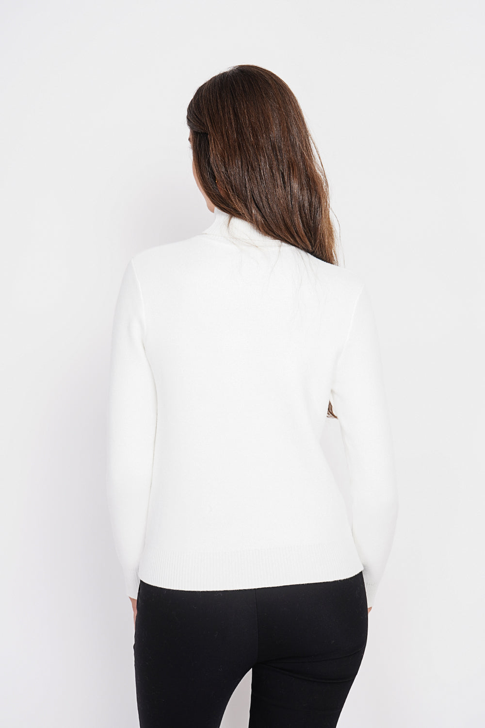 Winter thermal fur collar sweater with long sleeves