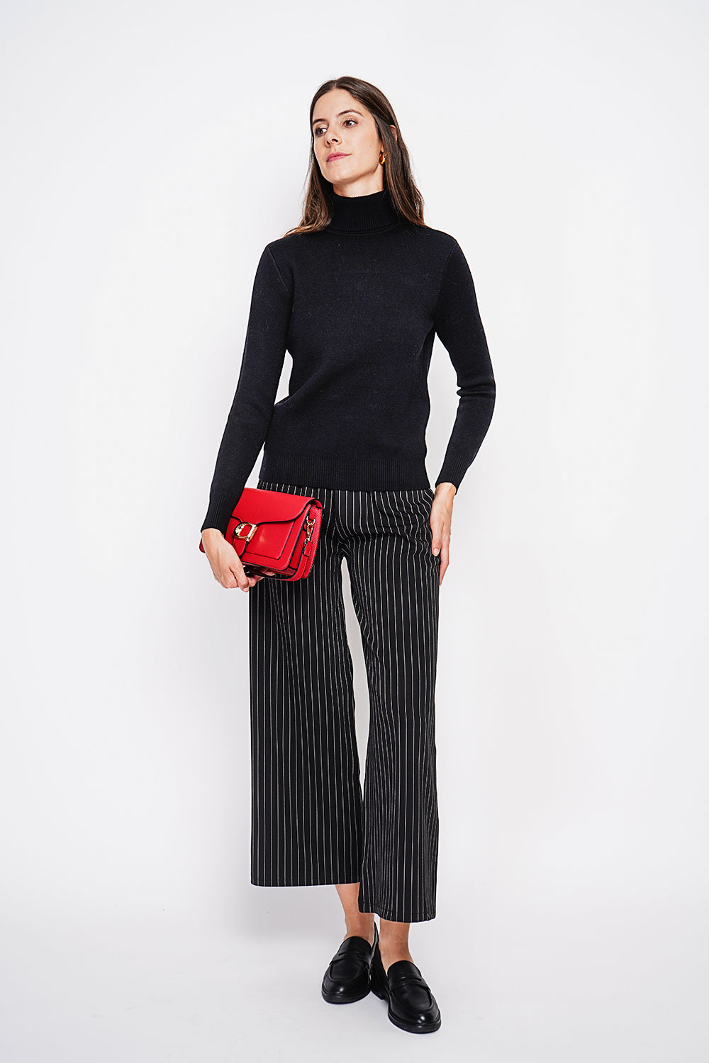 Pull col roulé fourré thermique – Noir – Assuili